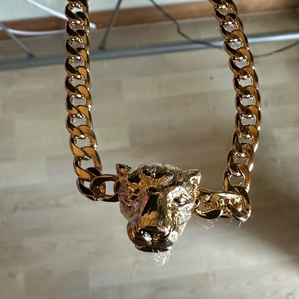 Gold Panther Chain Necklace